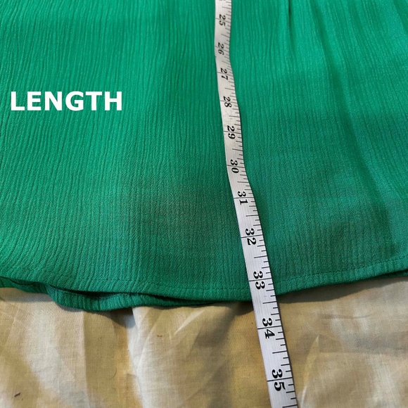NEW PHOTOS! CROCHET DETAIL TOP, TASSLES, ¾ SLEEVES, KELLY GREEN, SIZE 24, RAYON/ - Picture 4 of 10